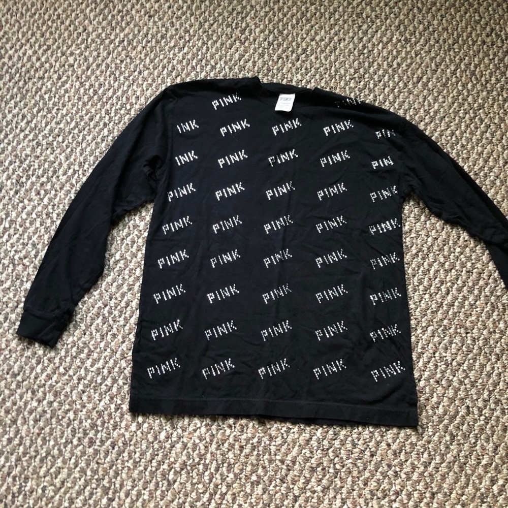 PINK long sleeve gem tee - size xs (EUC)